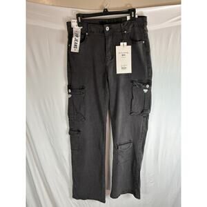 VIP jeans women’s 13/31 Black cargo wide leg Pants utility pockets Grunge